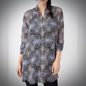J. Jill Multi-color, Semi-sheer Paisley Blouse